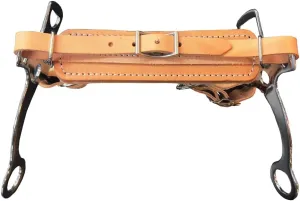 HILASON Adjustable Fleece Lined Leather Noseband Hackamore Bit with Curb Chain