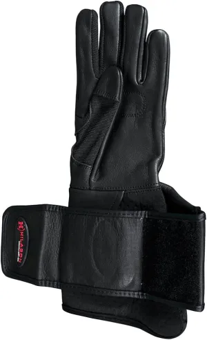 HILASON Bull Riding Gloves Pro Rodeo Genuine Leather Black Left Hand (6" to 10") | Bull Riding Gloves | Leather Riding Gloves | Bullback Riding Gloves | Bull Riding Gloves Women | Leather Gloves Men