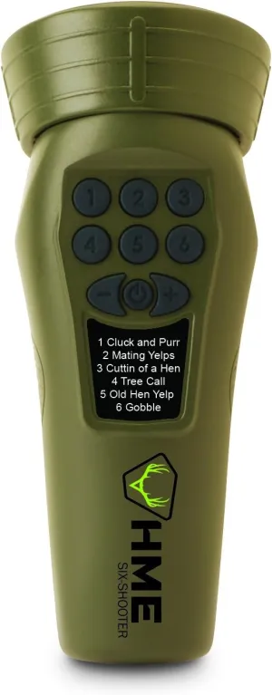 HME WESTERN RIVERS Mantis Six Shooter Turkey Electronic Game Call - Compact Easy-to-Use Hunting Accessory