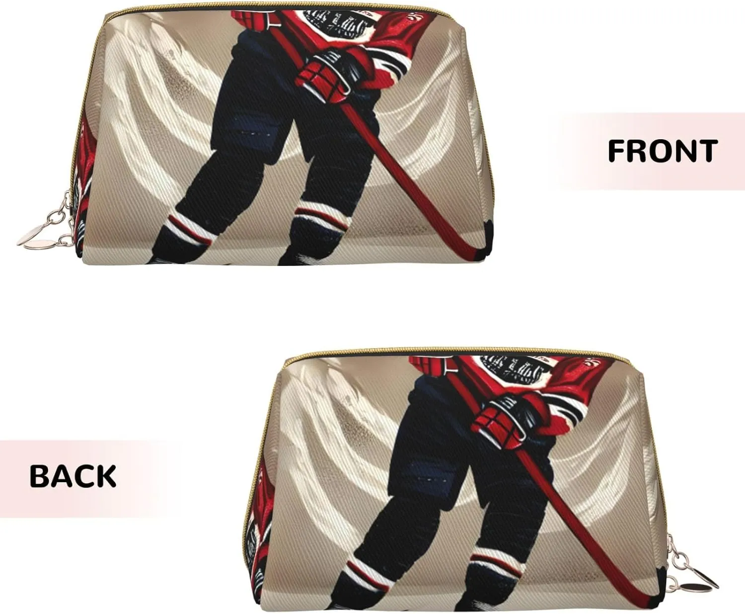 Hockey Sports Toiletry Pouch, Travel-Friendly Makeup Organizer For Makeup Brushes, Lipsticks