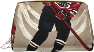 Hockey Sports Toiletry Pouch, Travel-Friendly Makeup Organizer For Makeup Brushes, Lipsticks