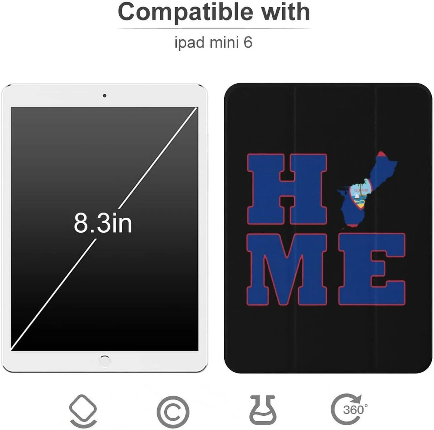 Home Flag Map Novelty Case Cover for iPad Mini 6 8.3 Inch Mini4/5 7.9 Inch Slim Protector with Pencil Holder