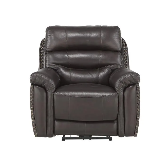 Homelegance Furniture Lance Power Reclining Chair with Power Headrest and USB Port in Brown