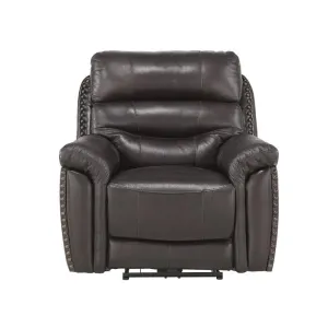 Homelegance Furniture Lance Power Reclining Chair with Power Headrest and USB Port in Brown