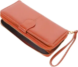 Homoyoyo Oil Wax Leather Wallet Women's Clutch Purse for Women Coin Purse Zipper Wallet Credit Card Holder