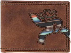 HOOEY Bi-Fold Leather Men's Wallet (Hawk - Brown/Navajo Serape)