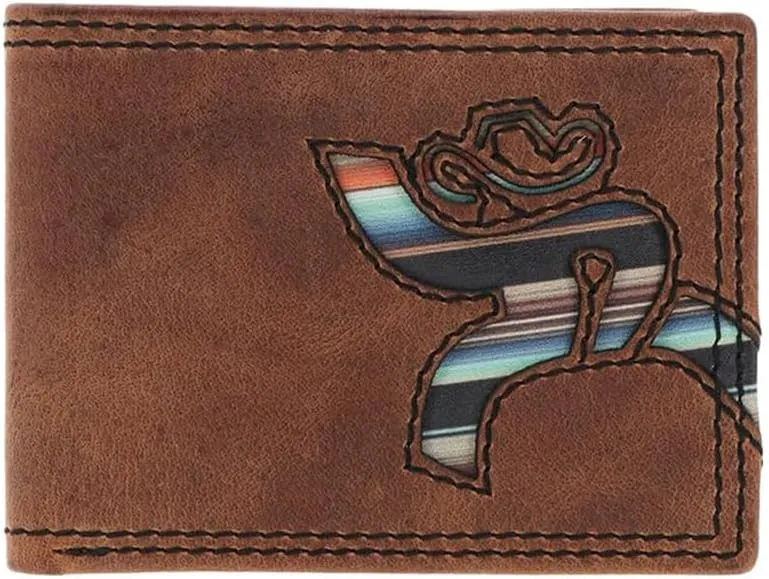 HOOEY Bi-Fold Leather Men's Wallet (Hawk - Brown/Navajo Serape)
