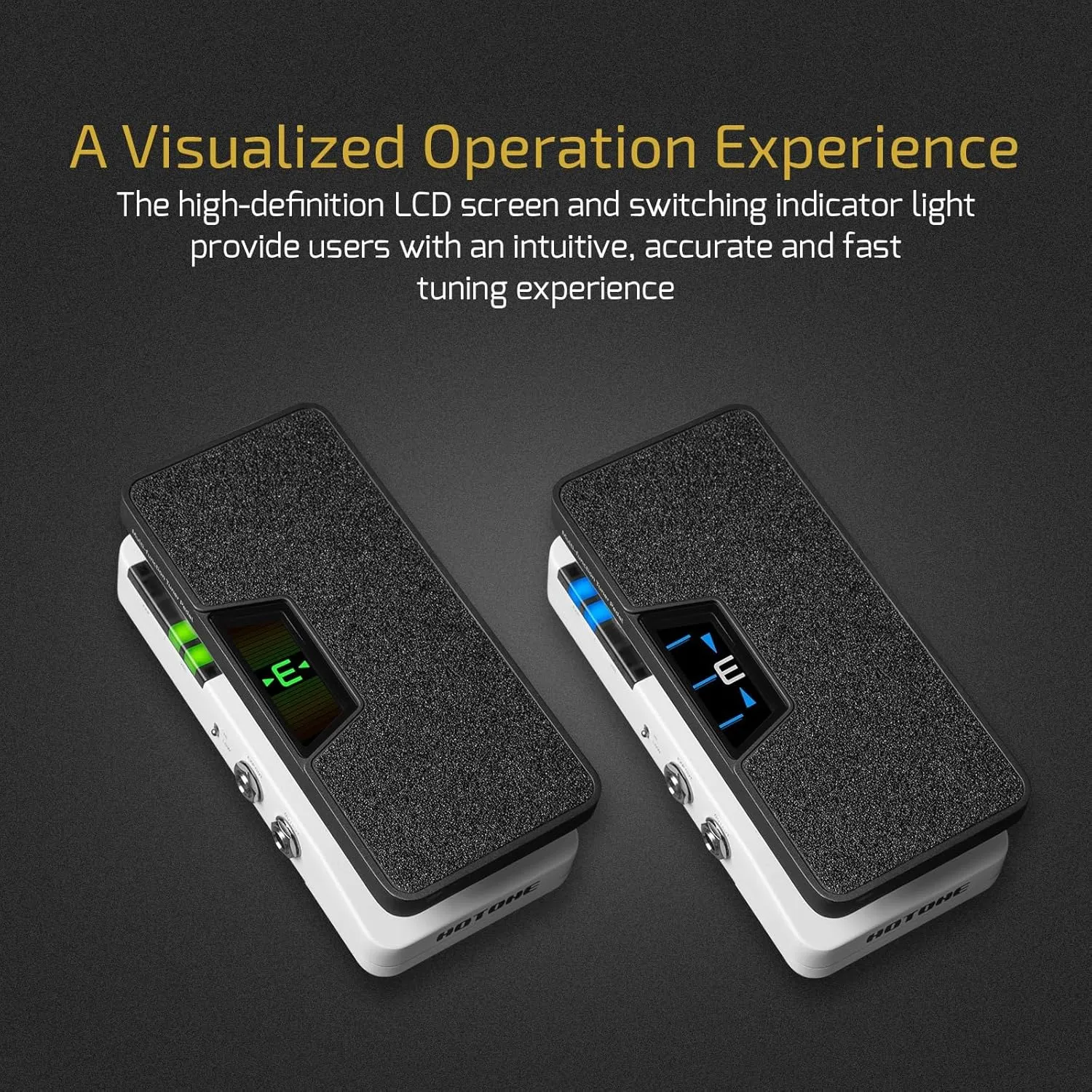 HOTONE Multi-function 4 in 1 Switchable Volume & Expression Pedal with Buffer switch and Visible Tuner SP-30T(Included 1 PCS Additional 15 CM TS Cable By VOLKTONE)