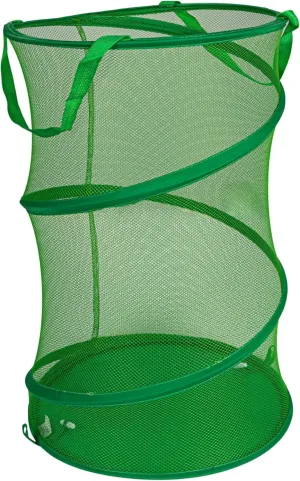 Household Essentials Pop-Up Mesh Laundry Hamper, Green