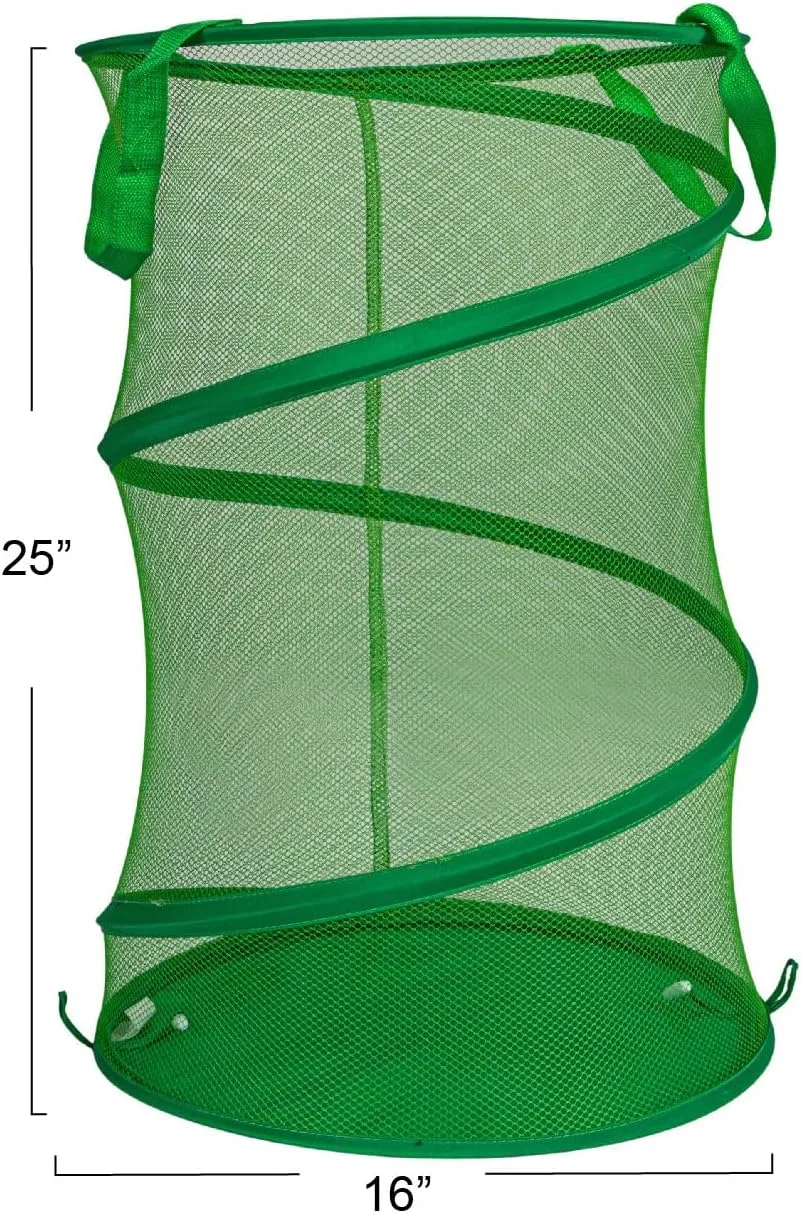 Household Essentials Pop-Up Mesh Laundry Hamper, Green