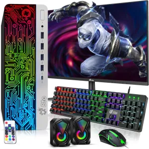 HP G3 RGB Gaming PC Desktop – Intel i5-7500 7th Gen. 16GB DDR4 Ram, 256GB SSD   1TB HDD, NVIDIA GeForce GTX 1050 Ti DDR5, New 24 Inch Monitor, Windows 10 Pro – Computer Tower for PC Gamer (Renewed)