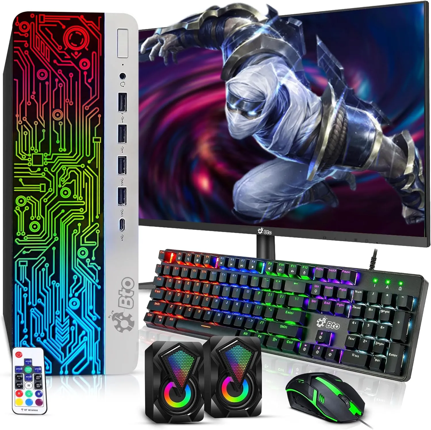 HP G3 RGB Gaming PC Desktop – Intel i5-7500 7th Gen. 16GB DDR4 Ram, 256GB SSD   1TB HDD, NVIDIA GeForce GTX 1050 Ti DDR5, New 24 Inch Monitor, Windows 10 Pro – Computer Tower for PC Gamer (Renewed)