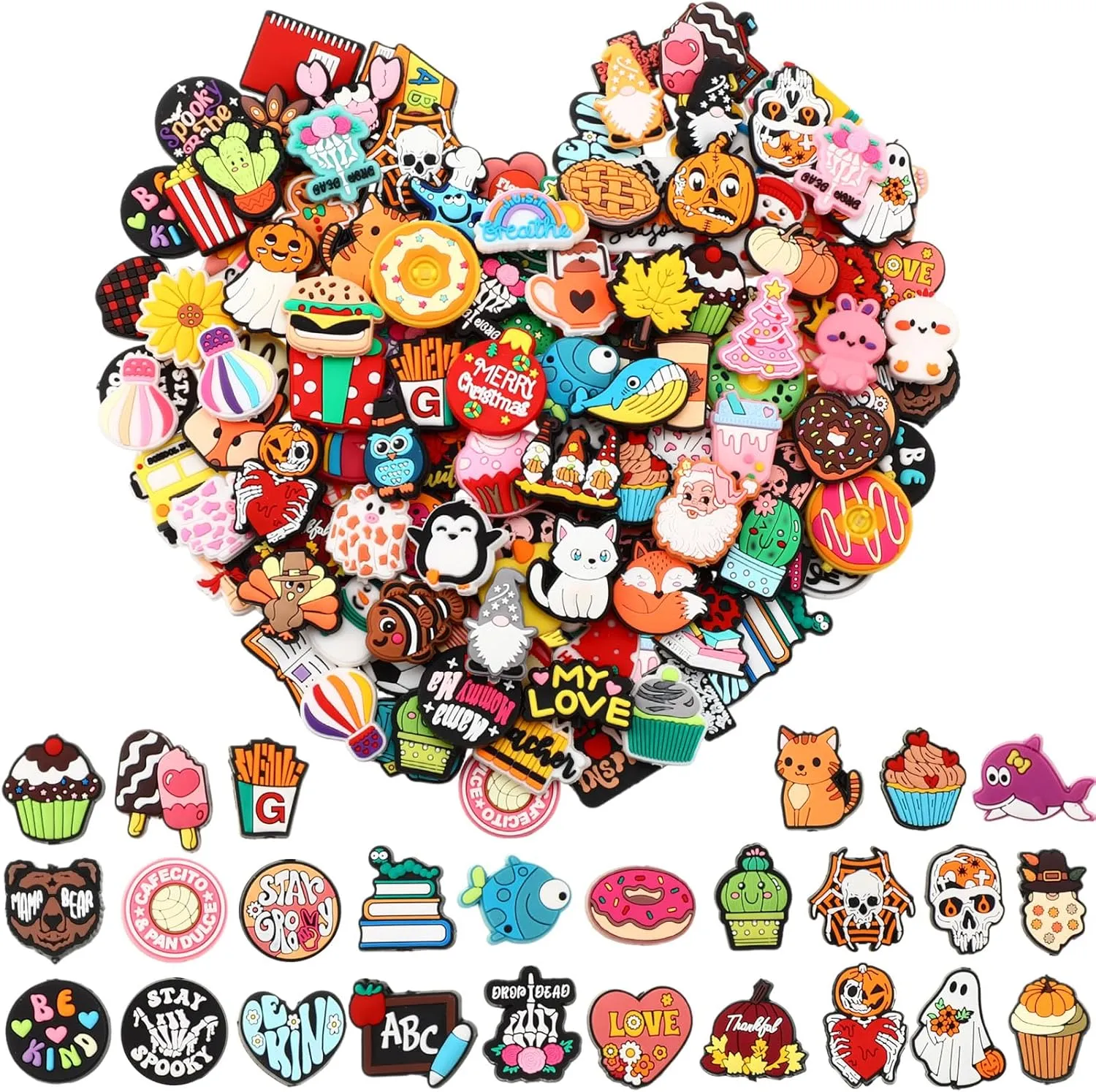 Humyoun 72 Pcs Silicone Focal Beads Bulk for Pen, Keychains, DIY Pen Bracelet Jewelry Making