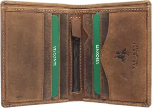 Hunter 705 RFID Men's Distressed Leather Compact Slim Bifold Card Holder Wallet (Oil Tan)