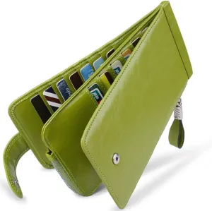 Huztencor Womens Leather Credit Card Holder Wallet RFID Blocking Wallet Women Card Case Purse