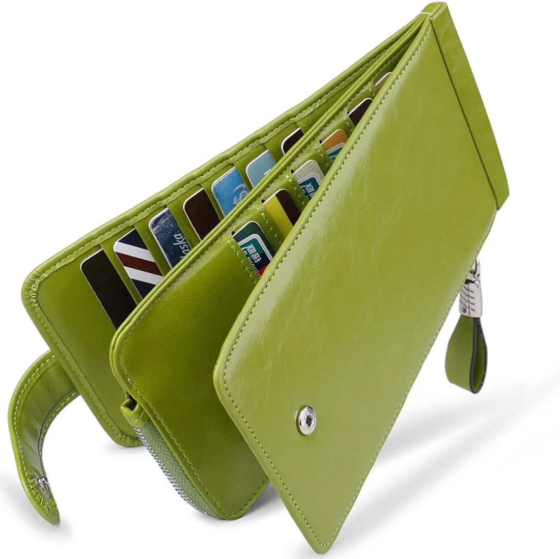 Huztencor Womens Leather Credit Card Holder Wallet RFID Blocking Wallet Women Card Case Purse