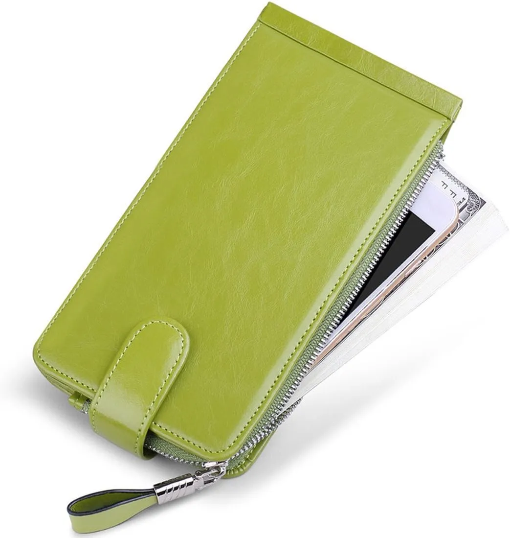 Huztencor Womens Leather Credit Card Holder Wallet RFID Blocking Wallet Women Card Case Purse