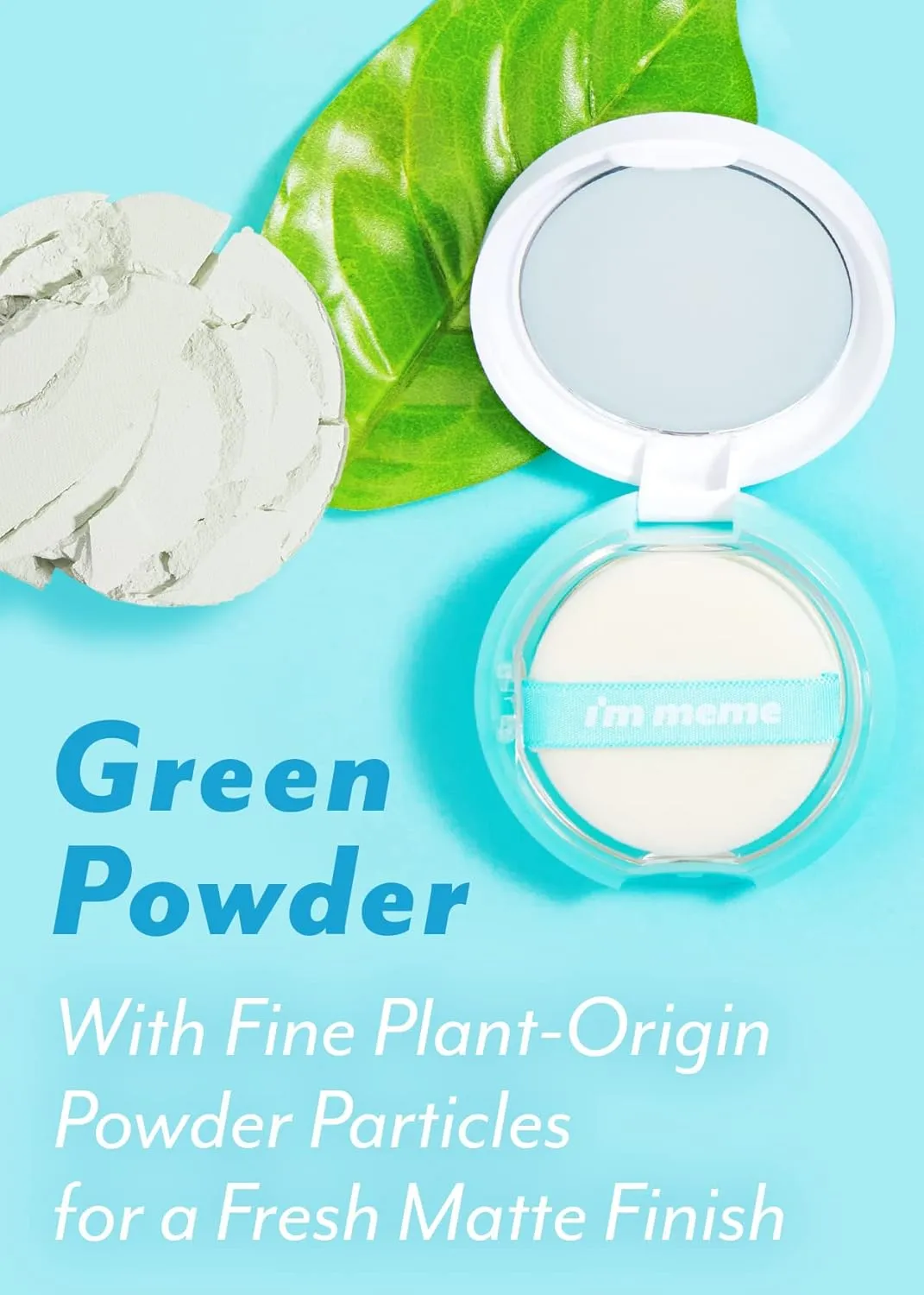 I'M MEME Compact - Oil Cut Pact | Skin Mattifying, Sebum Absorbing, Korean Pressed Setting Powder, for Blurring Effect, Makeup Foundation, Translucent Compact, Oily Skin, Natural Coverage, 0.35 Oz