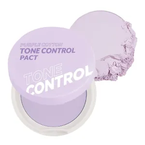I'M MEME Compact - Purple Cotton Tone Control Pact | Korean Pressed Setting Powder With Berry Complex, Mineral, Translucent, for Blurring Effect, Makeup Compact, Mother's Day, 0.35 Oz