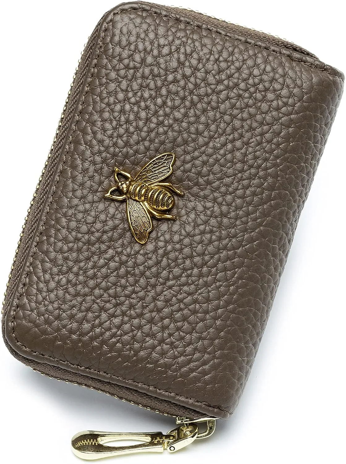 imeetu RFID Credit Card Holder, Small Leather Zipper Card Case Wallet for Women