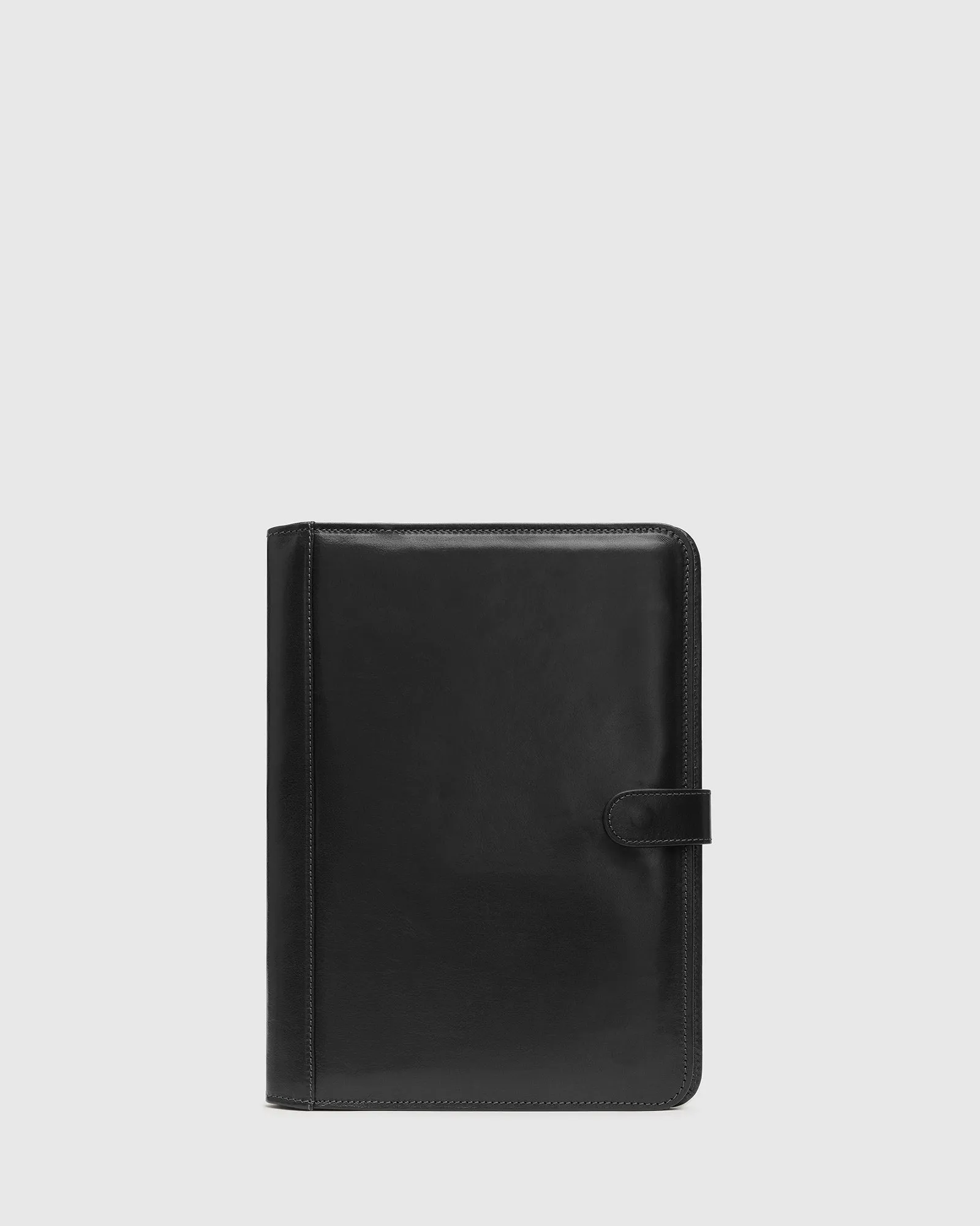 Imperial Black - Clip On A4 Leather Compendium