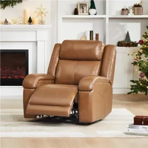 Infinite Position Lay Flat Lift Chair with Massage Genuine Leather Adjustable Power Lift Recliner for Elderly Home Theater Bedroom Recliner Chair