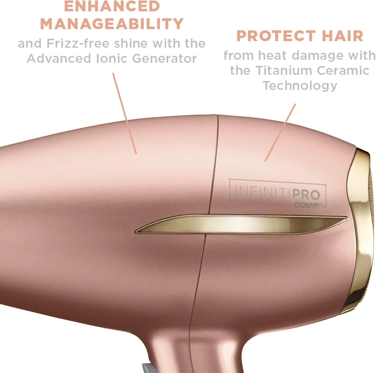 INFINITIPRO BY CONAIR Frizz Free Compact Hair Dryer ~ 2x the Shine - 3x the Frizz Control