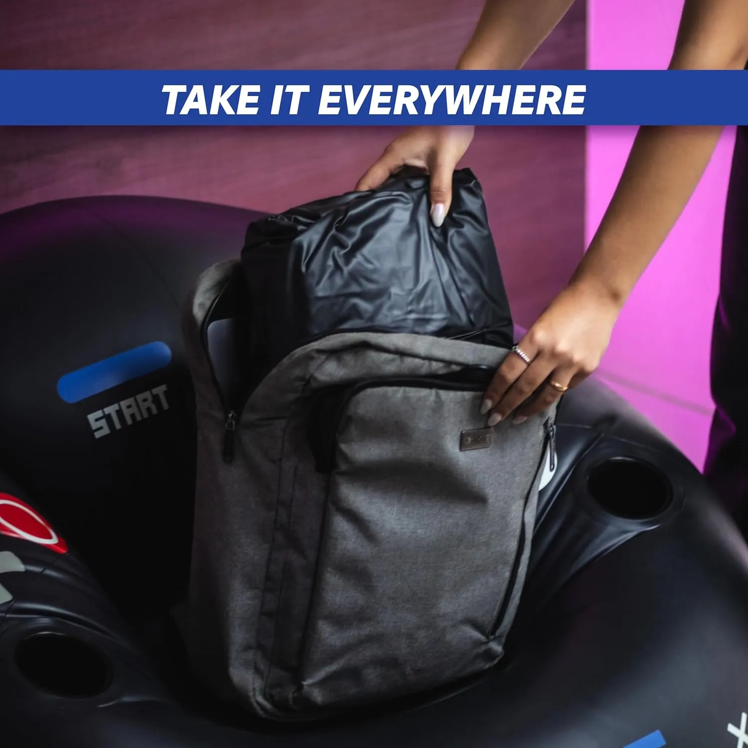 Inflatable Gaming Chair for Kids & Teens with Cup Holders and Side Pocket - This Air Gaming Bean Bag Chairs for Kids is The Perfect Furniture for Gamer Room Decor - Perfect Gaming Stuff for Boys 4-12