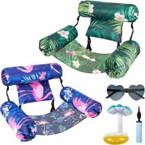 Inflatable Pool Lounge Chairs - Adjustable Floating Pool Chairs for Adults, Comfortable Water Hammock with Soft Fabric