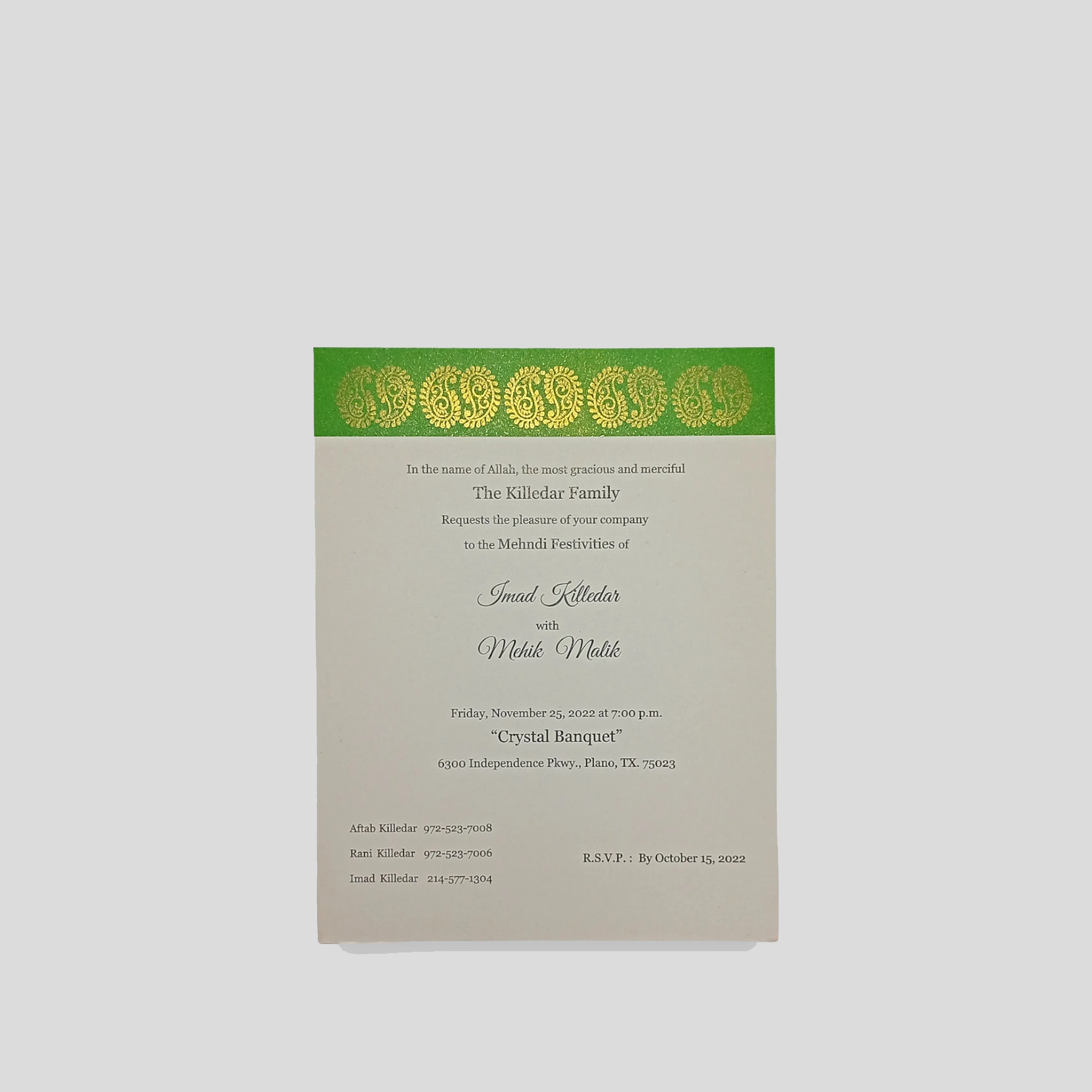 Intricate Gold Invitation