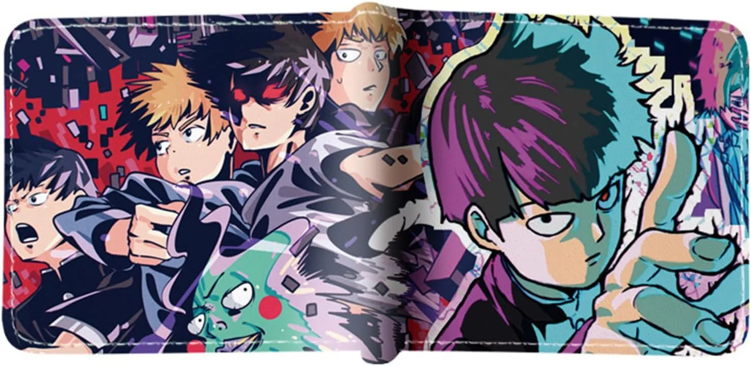 ISaikoy Anime Mob Psycho 100 Wallet Bifold Credit Card Case Passport ID Card Holder 2