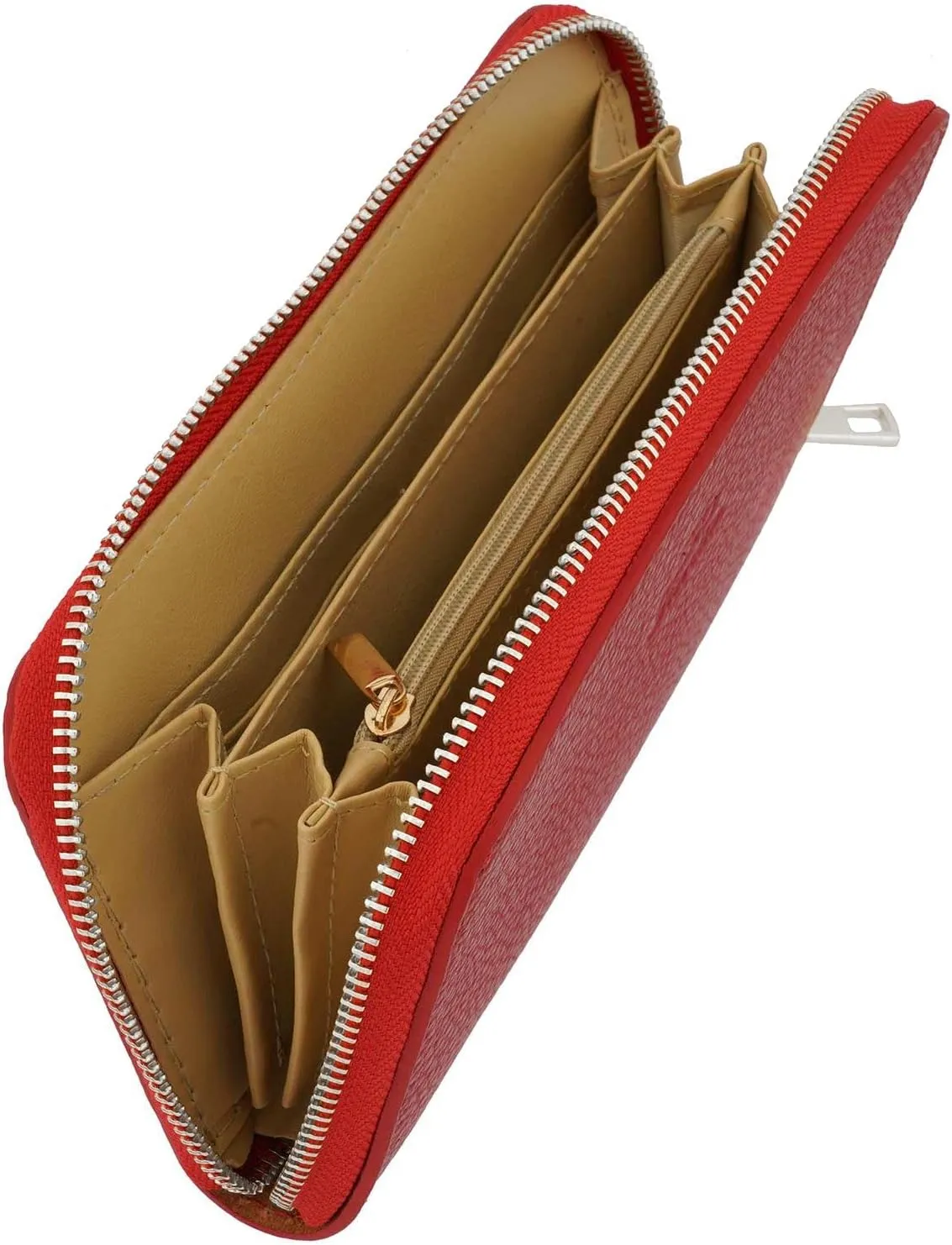 Italian Genuine Leather Wallet For Women Credit Card Organizer Zip Around