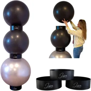Jibb® - Set of 3 Exercise Ball Holders for Extra Storage in Your Studio or Home Gym | Yoga, Fitness and Stability Ball Rack | Physio Ball Stand for Yoga Balls | Yoga Ball Stackers.