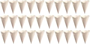 jojofuny 40 Pcs Rose Petals Party Confetti Cone Holder Candy Cone Bags Confetti Cone Stand Paper Petal Cones Wedding Party Favors Confetti Cones Cone Holder Stand Conical White Delicatessen