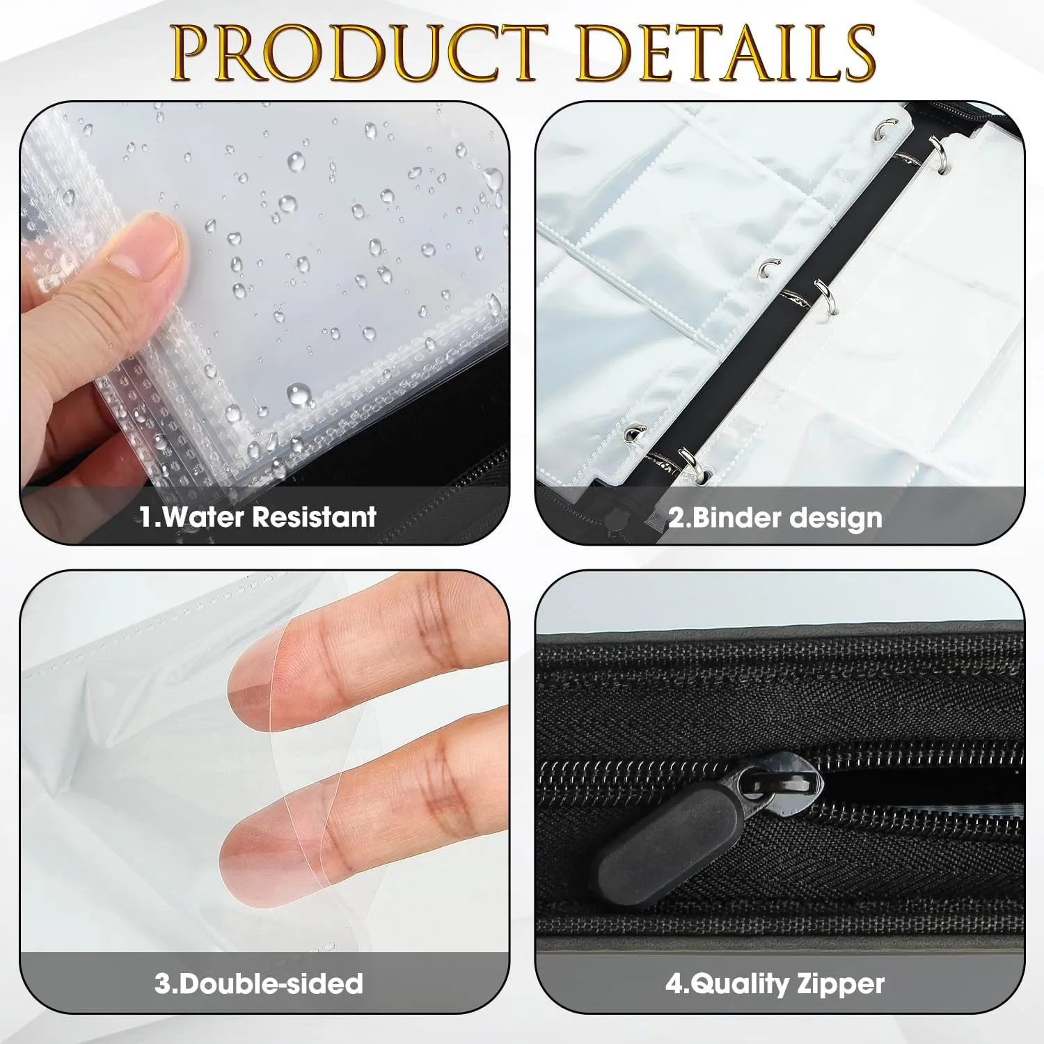 JoyHood Card Binder for Trading Card, Card Collection Binder with 9 Pocket - Hold Up to 900 Cards, Card Album Holder compatible with TCG/PM/MTG/OPCG/YGO Card (Grey, 9 Pocket)
