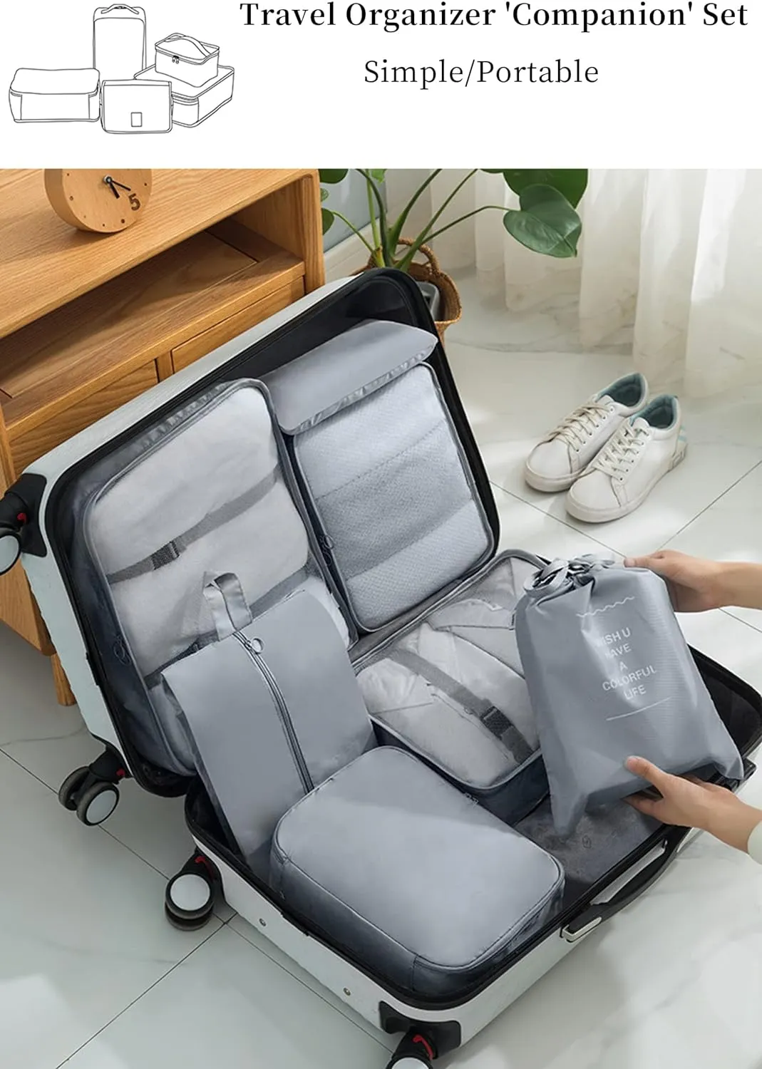 Joyway 10 Set Packing Cubes Luggage Organizers for Travel Accessories Essentials Organizer Bags