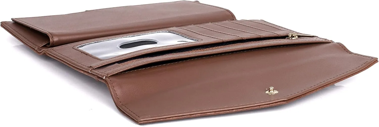 Julia Buxton Tooled Leather Organizer Clutch Wallet