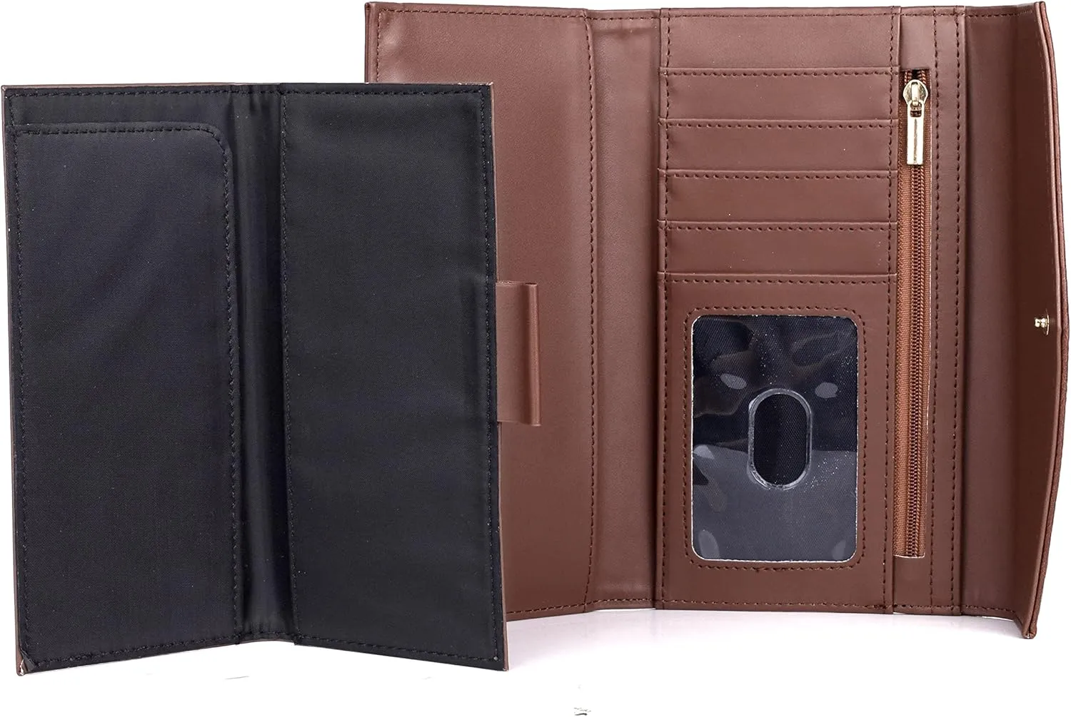 Julia Buxton Tooled Leather Organizer Clutch Wallet