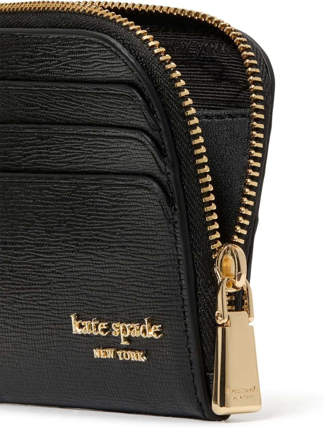 kate spade new york Devin Saffiano Leather Coin Card Case Wristlet, Black