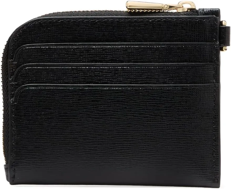 kate spade new york Devin Saffiano Leather Coin Card Case Wristlet, Black