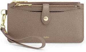 Kattee Wristlet Wallets for Women, RFID Blocking Wallet Women, Small Top Grain Leather Card Holder Phone Purse Clutch Bag