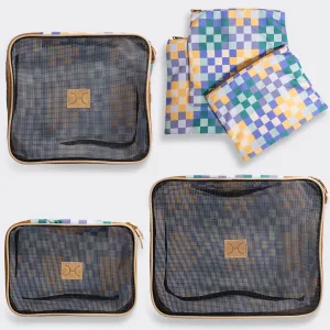 Kids Travel Luggage Organizer Pods 6 piece set | Checker Jet