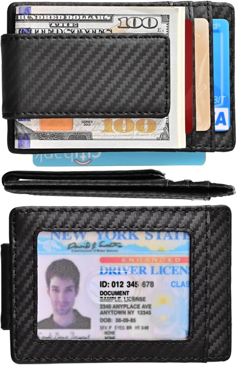 kinzd Money Clip, Front Pocket Wallet, Leather RFID Blocking Strong Magnet thin Wallet