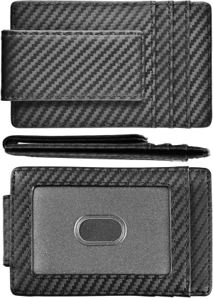 kinzd Money Clip, Front Pocket Wallet, Leather RFID Blocking Strong Magnet thin Wallet