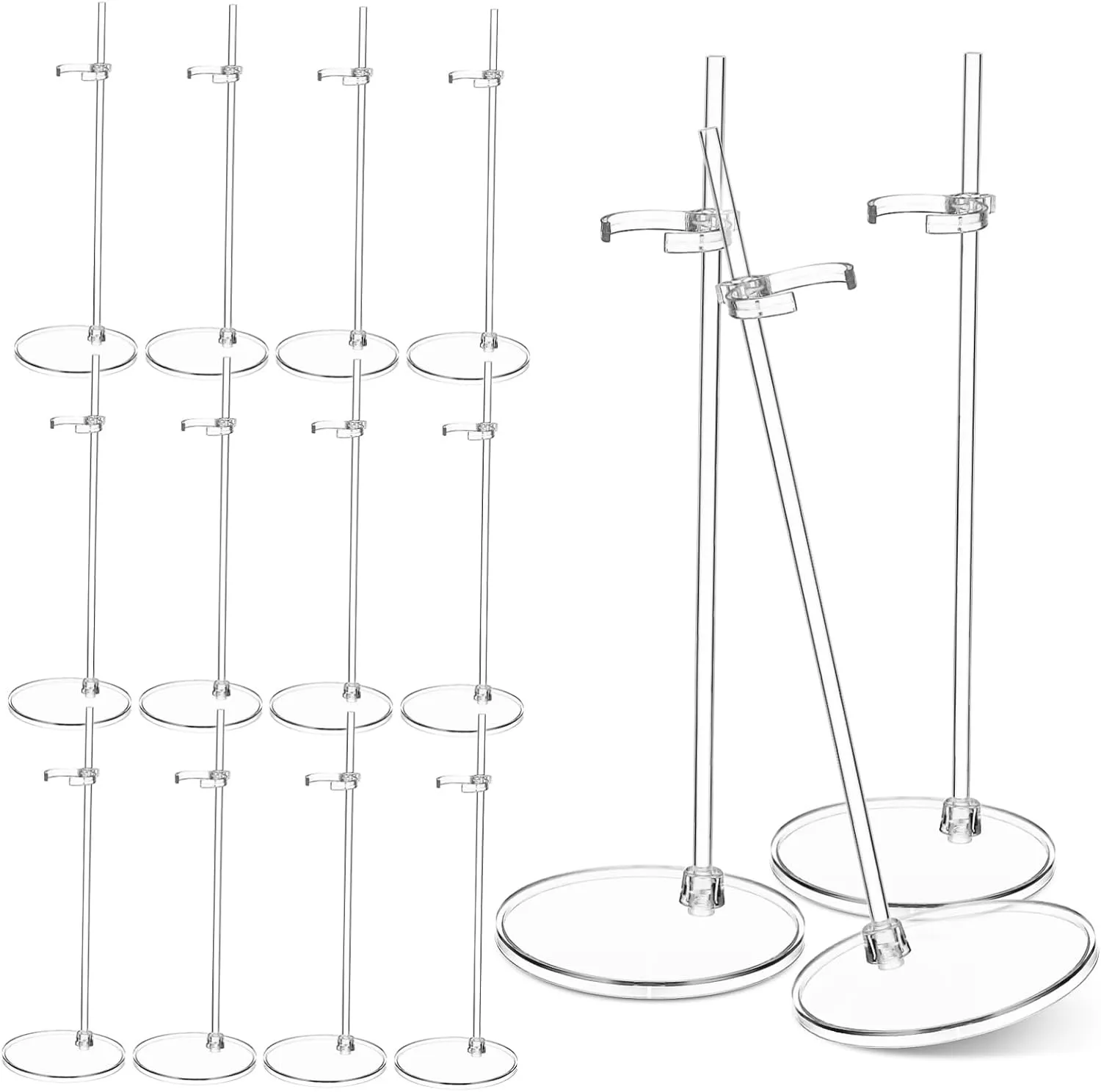 Kisangel 15Pcs Transparent Doll Display Stand Figure Support Holder for Dolls Action Figures and Crafts Clear Stands for Enhanced Presentation and Safe Storage