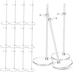Kisangel 15Pcs Transparent Doll Display Stand Figure Support Holder for Dolls Action Figures and Crafts Clear Stands for Enhanced Presentation and Safe Storage