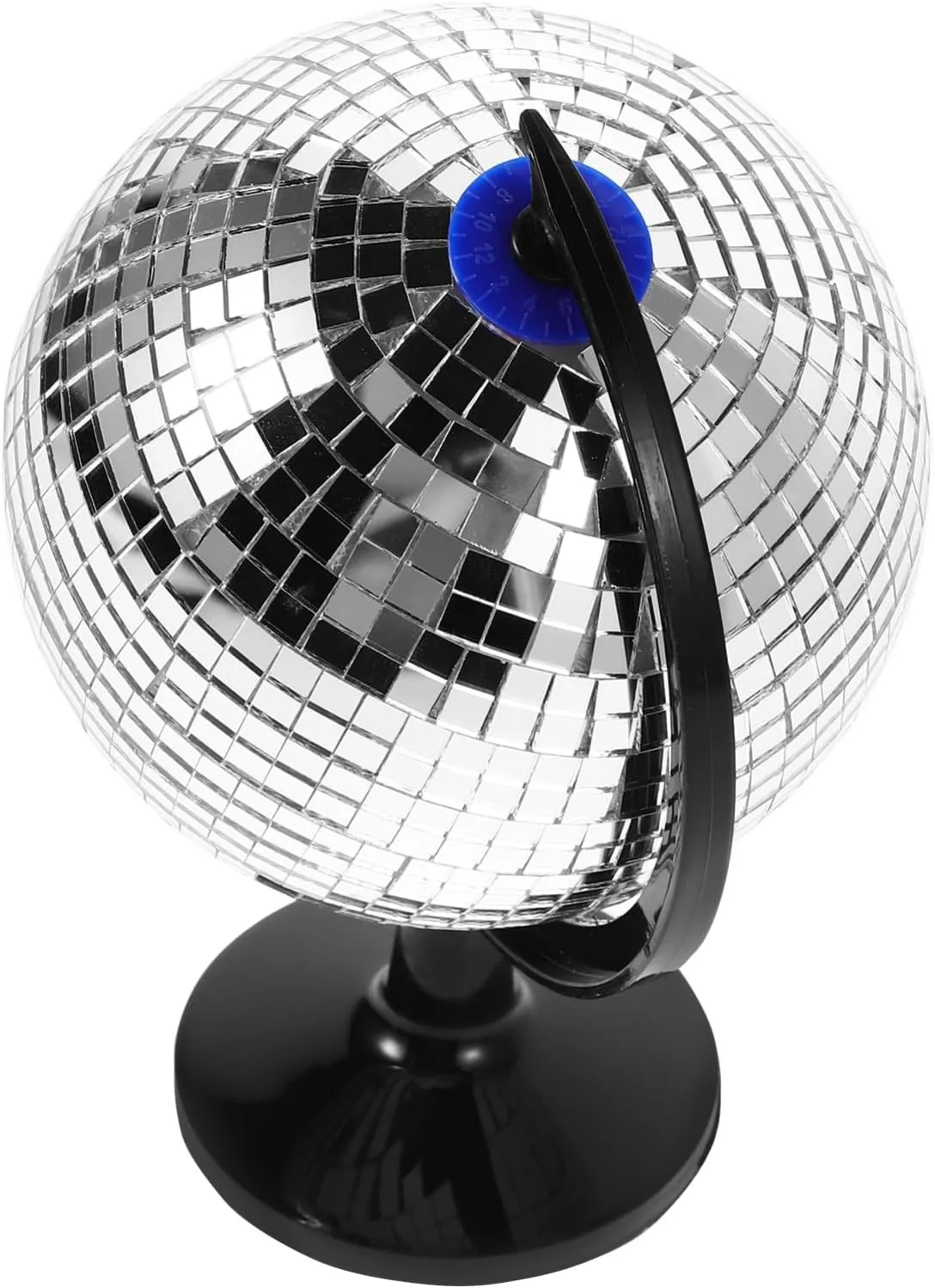 Kisangel Silver Disco Globe Unique Desk Decor for Office Stylish Reflective Ornament Full Rotation Globe for Cool Office Gadgets for Men and Spaces