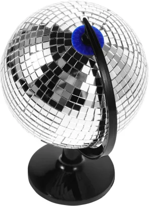 Kisangel Silver Disco Globe Unique Desk Decor for Office Stylish Reflective Ornament Full Rotation Globe for Cool Office Gadgets for Men and Spaces