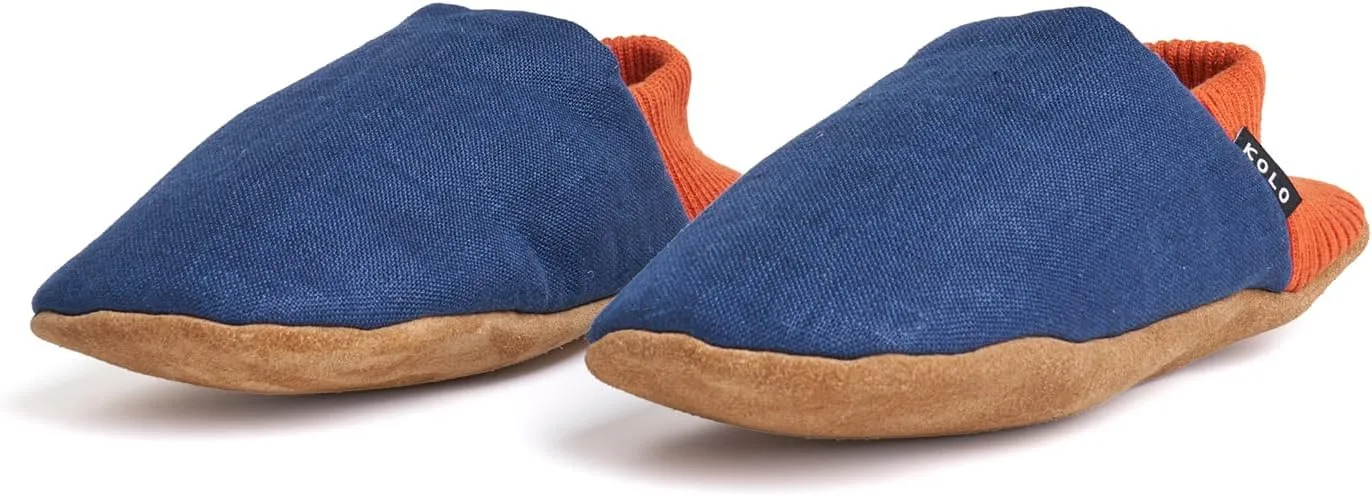Kolo Linen House Shoes, Ultra-Soft Lining, Camel Suede Sole, For Men and Women