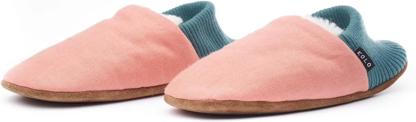 Kolo Linen House Shoes, Ultra-Soft Lining, Camel Suede Sole, For Men and Women